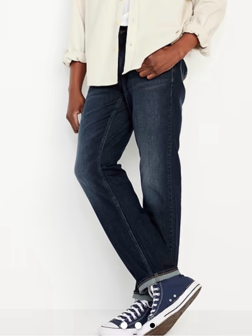 NWT Old Navy Men's Straight Built-In Flex Jeans - Dark Wash (34x34)